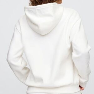 GAP White Hoodie with Multicolor Logo Size Medium Cozy Chic Hoodie